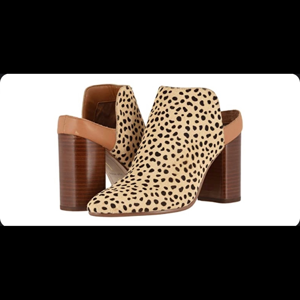 Dolce Vita Renly Leopard Calf Hair Mules 9.5